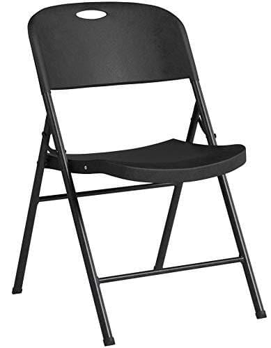 AmazonBasics Folding Plastic Chair, 350-Pound Capacity, Black, 6-Pack Furniture AmazonBasics 