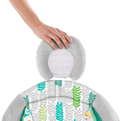 Bright Starts Jungle Vines Comfy Baby Bouncer and Vibrating Infant Seat with Taggies & Elephant and Sloth Plush Baby Toys Baby Product Bright Starts 