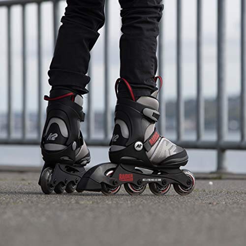 K2 Skate Youth Raider Inline Skates, Gray/Red, Medium (1-5) Outdoors K2 Skate 