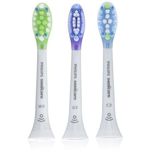 Philips Sonicare replacement toothbrush head variety pack - 1 Premium Plaque Control + 1 Premium Gum Care + 1 Premium White, HX9073/65, Smart recognition, White 3-pk Brush Head Philips Sonicare 