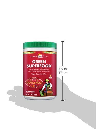 Amazing Grass Green Superfood Organic Powder with Wheat Grass and Greens, Flavor: Berry, 60 Servings Supplement Amazing Grass 