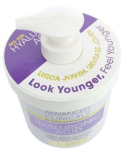 Advanced Clinicals Anti-aging Hyaluronic Acid Cream for face, body, hands. Instant hydration for skin, spa size. (Two - 16oz) Skin Care Advanced Clinicals 