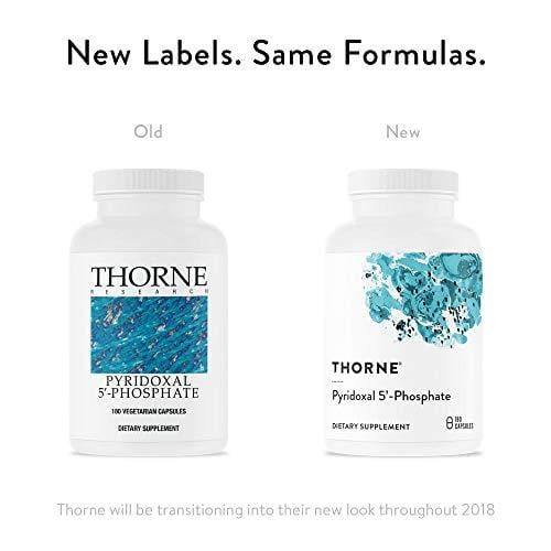 Thorne Research - Pyridoxal 5'-Phosphate - Bioactive Vitamin B6 (Pyridoxine) Supplement for Energy Production and Neurotransmitter Synthesis - 180 Capsules Supplement Thorne Research 