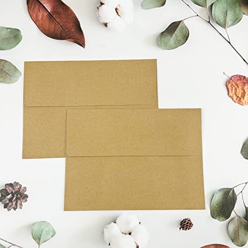 YINUOYOUJIA Kraft Envelopes,4x6 envelopes 50 pack,A6 invitation envelopes,Brown envelope,A6 envelope self seal for invitation,baby shower,wedding,party,mailing Office Product YINUOYOUJIA 
