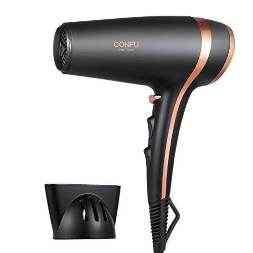 CONFU 1875W MuteDry Fast Drying Hair Dryer, Lightweight Low Noise Blow Dryer with Speed / Heat Settings, Cool Shot Button and Concentrators Hair Dryer CONFU 