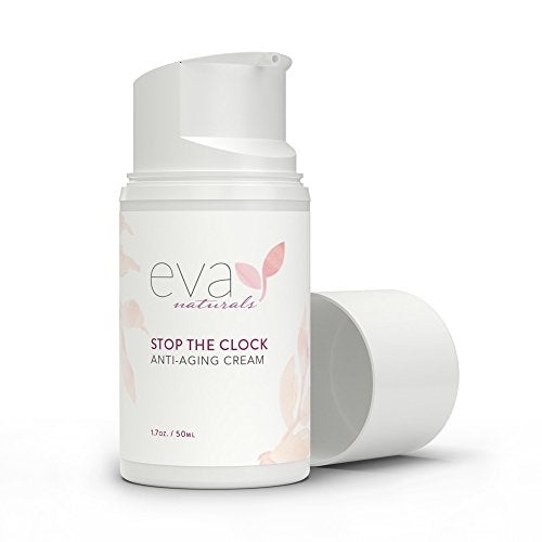 Eva Naturals Stop the Clock Anti-Aging Cream (1.7oz) - Natural Moisturizer for Face Visibly Reduces Wrinkles, Provides a Younger-Looking Complexion - With Glycolic and Ascorbic Acids - Premium Quality Skin Care Eva Naturals 