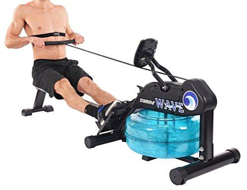 Stamina 'New and Improved' Elite WAVE Water Rower - Rowing Machine 1450 w/Heart Rate Sensor for Customized Workouts Sport & Recreation Stamina 