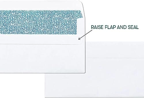 500 Pack No. 10 Envelopes, Self Seal Windowless Security Envelopes #10 with Flip and Stick Closure, Open-sided Booklet Type, 24 lb Heavy Duty Paper, 4 1/8 x 9 1/2 Inches, White Office Product EnDoc 