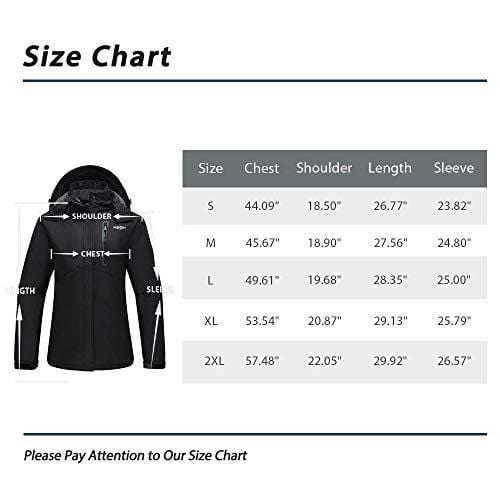 Wantdo Women's Detachable Hood Waterproof Fleece Lined Parka Windproof Ski Jacket Black US Medium Ski Wantdo 