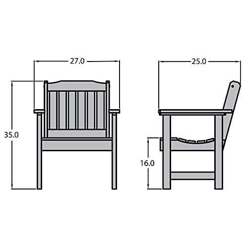 Highwood AD-CHGL1-WHE Lehigh Garden Chair, White Lawn & Patio highwood 