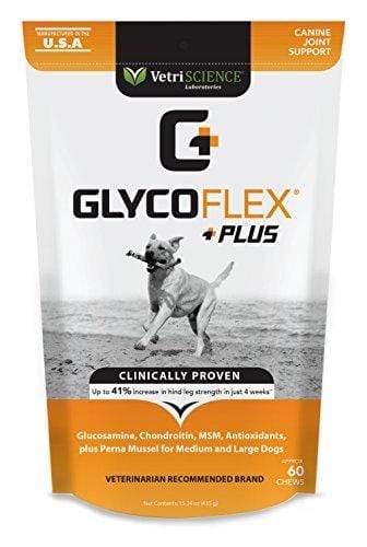 VetriScience Laboratories GlycoFlex Plus, Hip and Joint Supplement for Dogs, 60 Bite-Sized Chews Animal Wellness VetriScience Laboratories 