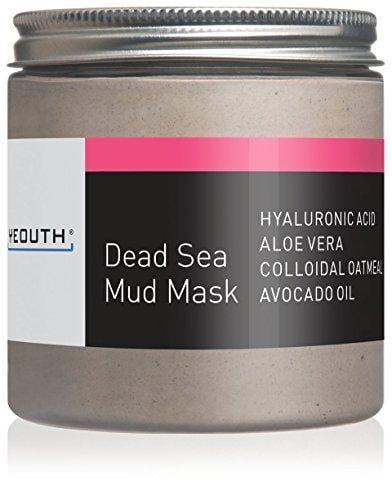 YEOUTH Dead Sea Mud Face Mask with Hyaluronic Acid, Aloe, Oatmeal, and Avocado, Minimizes Pores, Reduces Wrinkles, Clears Blackheads, Acne and Helps Oily Skin, Rejuvenates 8oz - GUARANTEED Skin Care Yeouth 