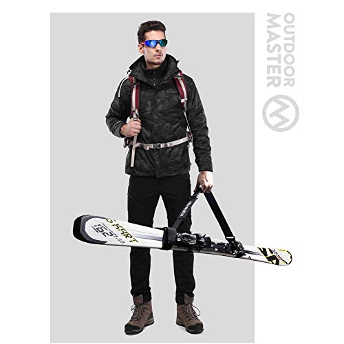 OutdoorMaster Ski Strap - Ski Shoulder Sling Carrier with Secure Attachment, Extra Wide Strap with Shoulder Pad for Superior Comfort - for Men, Women and Kids Ski OutdoorMaster 