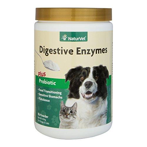 NaturVet Healthy Probiotics and Digestive Enzyme Powder Supplement for Dogs and Cats, Optimal Utilization of Nutrients for Sensitive Stomachs, Made by Animal Wellness NaturVet 
