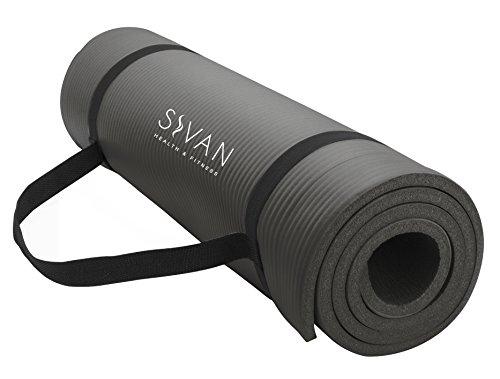 Extra Thick NBR Foam Yoga and Pilates Mat, Black Accessory Sivan Health and Fitness 