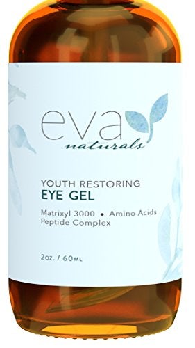 Eye Gel - Larger Size 2 oz Bottle - Best Firming Eye Cream Treatment for Dark Circles, Puffy Eyes, Crow's Feet, Fine Lines & Under Eye Wrinkles by Eva Naturals Skin Care Eva Naturals 