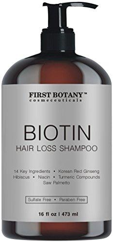 Hair Regrowth and Anti Hair Loss Shampoo 16 fl oz, with 14 DHT blockers- Daily Hydrating, Detoxifying, Volumizing Shampoo For Men and Women Hair Care First Botany Cosmeceuticals 