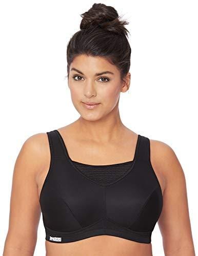 Glamorise womens Elite Performance Full Figure Plus Size No-Bounce Cami Wirefree Sports Bra #1067, Black, 40D Apparel Glamorise 