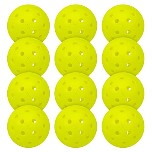 Franklin Sports Outdoor Pickleballs - X-40 Balls - USA Pickleball (USAPA) Approved - 12 Pack Outside Pickleballs - Optic Yellow - US Open Ball Sports Franklin Sports 