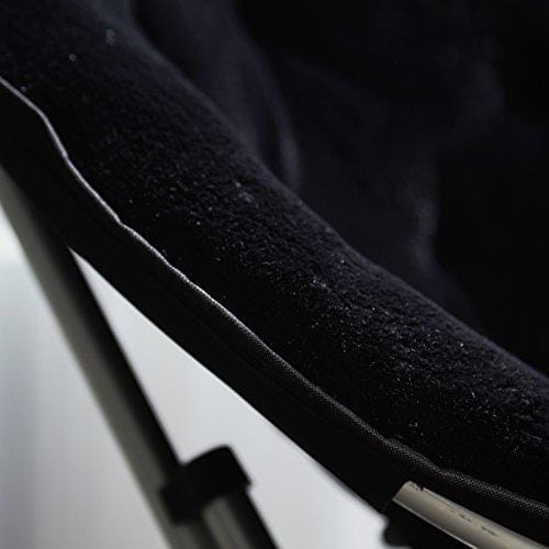 Urban Shop Faux Fur Saucer Chair with Metal Frame, One Size, Black Toy Urban Shop 
