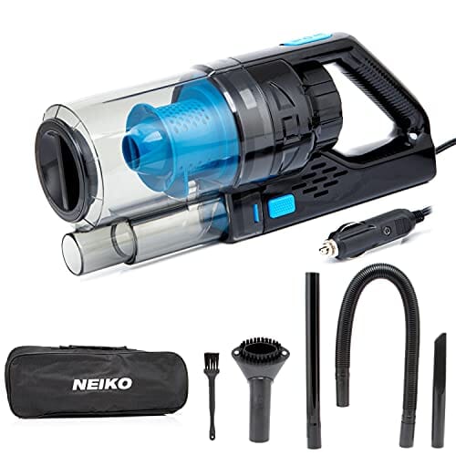 NEIKO 53730A Portable Car Vacuum Cleaner Wet Dry, Wet Vacuum Cleaner for Car or Vehicle, High Power and Small Vacuum for Car Detailing, 12V Car Vacuum by DC Power, Works Best for Automotive or Boat Automotive Parts and Accessories Neiko 