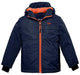 Wantdo Boy's Hooded Rain Jacket Fleece Lined Windcheater Outdoors Rain Gear(Dark Blue, 8) Ski Wantdo 