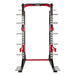 Lifeline Commercial Half Rack - 10 Olympic Plate Storage Horns, 4 Vertical Barbell Storage Tubes, Resistance Band Hooks, Multi-Grip Pull-Up Bar (Dip Station & Weights not Included), Black/Red (LLCHR) Sports Lifeline 