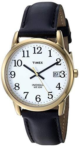 Timex Men's T2H291 Easy Reader 35mm Black Leather Strap Watch Watch Timex 