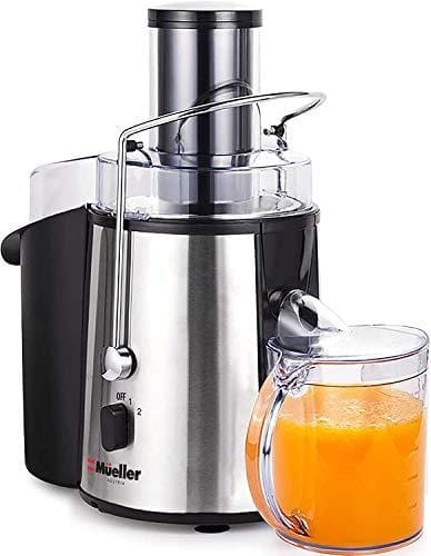 Mueller Austria Juicer Ultra 1100W Power, Easy Clean Extractor Press Centrifugal Juicing Machine, Wide 3” Feed Chute for Whole Fruit Vegetable, Anti-drip, High Quality, BPA-Free, Large, Silver Kitchen Mueller Austria 