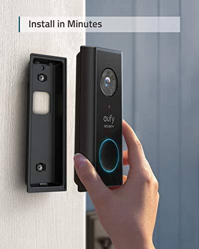 eufy Security, Wireless Video Doorbell (Battery-Powered) with 2K HD, No Monthly Fee, On-Device AI for Human Detection, 2-Way Audio, Simple Self-Installation Camera eufy 