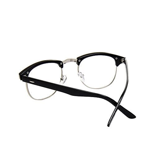Shiratori New Vintage Fashion Half Frame Semi-Rimless Clear Lens Glasses Black Shoes Shiratori 