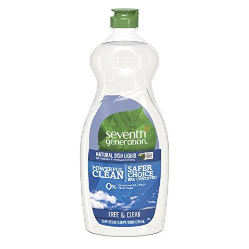 Seventh Generation Dish Liquid Soap, Free & Clear, 25 Oz, Pack of 6