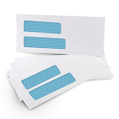 500#10 Double Window SELF Seal Security Envelopes - for Invoices, Statements & Documents, Security Tinted - EnveGuard, Size 4-1/8 x 9-1/2 -White - 24 LB - 500 Count (30001) Office Product Aimoh 