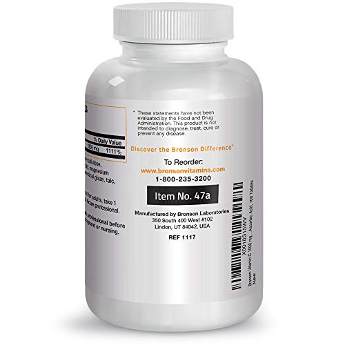 Bronson Vitamin C 1000 mg Premium Non-GMO Ascorbic Acid, 100 Tablets Supplement Bronson 
