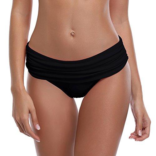SHEKINI Women's Swimsuit Hipster Bikini Bottoms Full Coverage Ruched H —  ShopWell