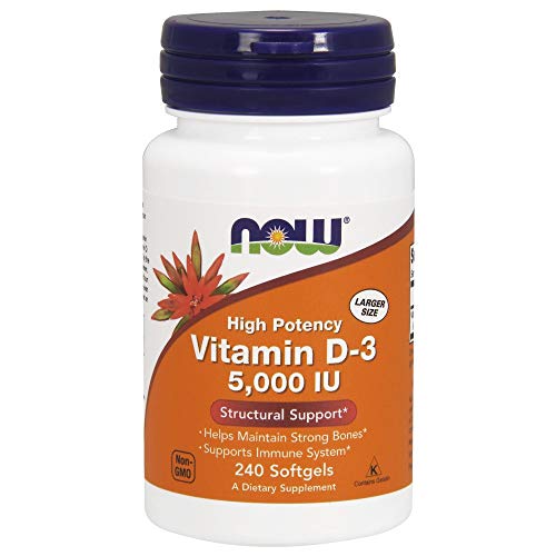 NOW Vitamin D-3 5,000 IU,240 Softgels Supplement NOW Foods 
