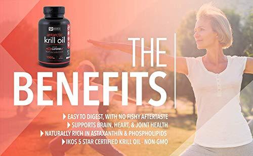 Antarctic Krill Oil (Double Strength) with Omega-3s EPA, DHA and Astaxanthin (60 Softgels - 1000mg) Supplement Sports Research 