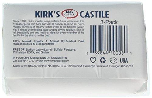 Kirk's Natural Castile Soap Original - 4 oz Each/Pack of 3 Natural Soap Kirk's 