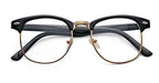 Outray Vintage Retro Classic Half Frame Horn Rimmed Clear Lens Glasses for Men Women 2135c1 Black/Gold Shoes Outray 