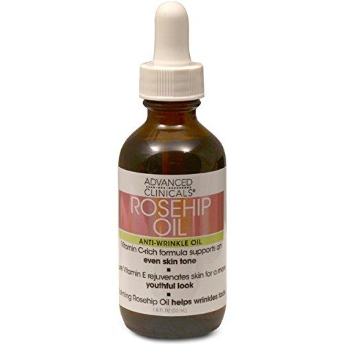 Advanced Clinicals Rosehip Oil Anti-wrinkle Face Oil with Vitamin C and Vitamin E for Sun Damage, Age Spots and Wrinkles (1.8oz) Skin Care Advanced Clinicals 