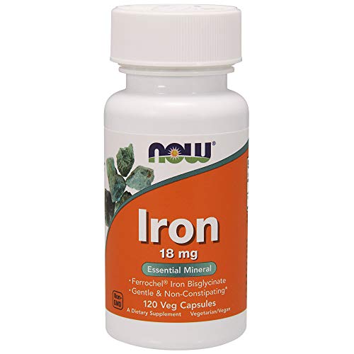 NOW Iron 18 mg,120 Veg Capsules Supplement NOW Foods 