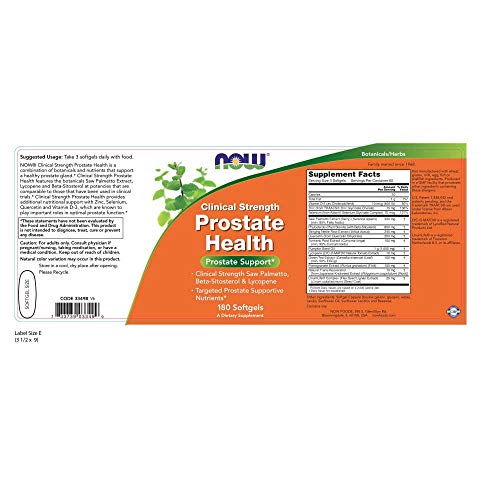 NOW Prostate Health Clinical Strength,180 Softgels Supplement NOW Foods 