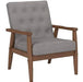 Baxton Studio Sorrento Mid-Century Retro Modern Fabric Upholstered Wooden Lounge Chair, Grey Furniture Baxton Studio 