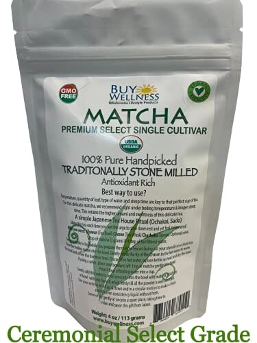 Matcha USDA Organic Green Tea Top Japanese Matcha Natural Energy & Focus + Antioxidants 4oz Grocery Buy Wellness 