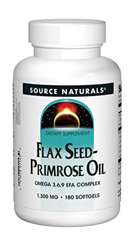Source Naturals Flax Seed-Primrose Oil 1300 mg, Provides Nutritional Support During Women's Cycles, 180 Softgels Supplement Source Naturals 