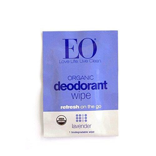 EO Organic Biodegradable Deodorant Wipes, Lavender, 6 Count (Pack of 12) Beauty & Health EO 