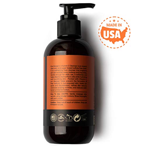 Eve Hansen Vitamin C Face Wash | HUGE 8 oz Anti-Aging Skin Cleanser for Dark Circles, Age Spots and Fine Lines | Blackhead Remover, Hyperpigmentation Treatment, Pore Minimizer Gel Face Cleanser Skin Care Eve Hansen 