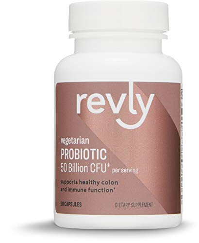 Amazon Brand - Revly Adult Probiotic 50 Billion CFU, 30 Capsules, 1 Month Supply Supplement Revly 