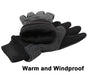 OZERO Cycling Gloves Deerskin Leather Winter Warm Glove Thermal Fleece for Snow Skiing Driving Bike Riding Hiking Runing Hand Warmer in Cold Weather for Women and Men Large Gray Outdoors OZERO 