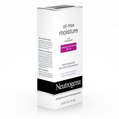 Neutrogena Oil-Free Daily Facial Moisturizer With Broad Spectrum SPF 35 Sunscreen, Dermatologist Recommended, Fragrance-Free, Non Comedogenic and Hypoallergenic 2.5 fl. oz Skin Care Neutrogena 
